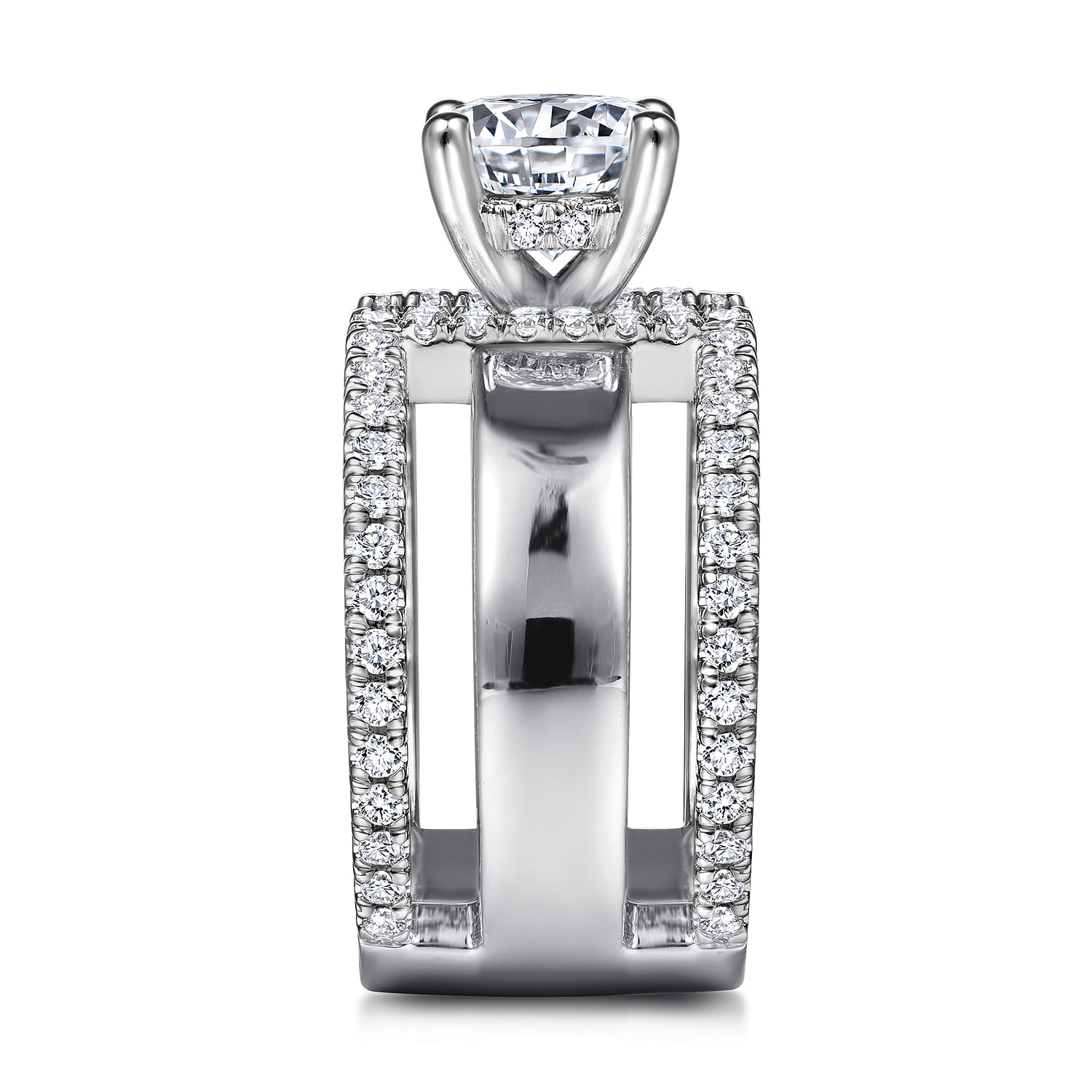 Edalee - 14K White Gold Round Diamond Engagement Ring - 0.8 ct - Shot 5