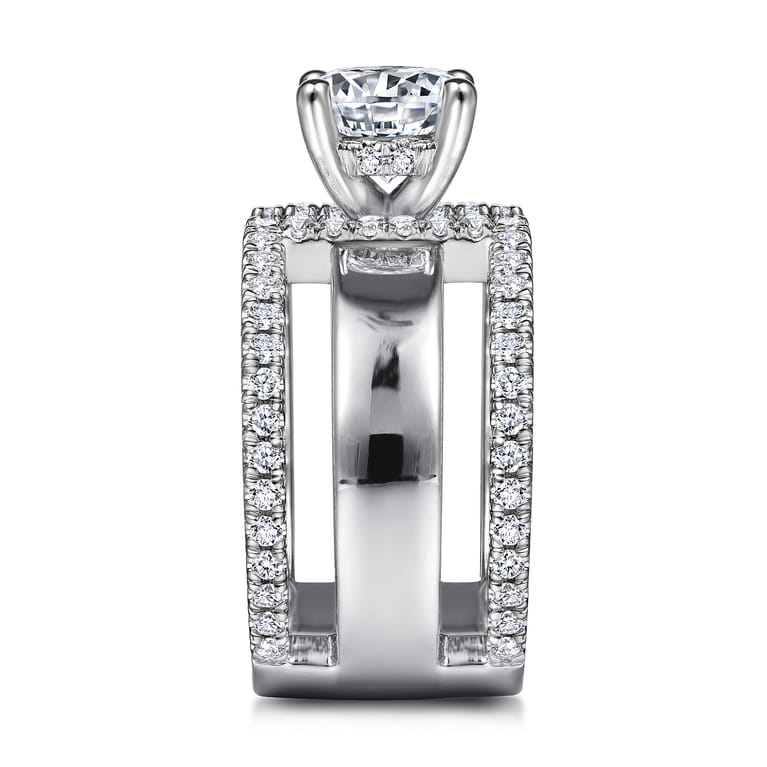 Edalee - 14K White Gold Round Diamond Engagement Ring - 0.8 ct - Shot 5
