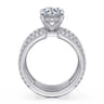 Edalee - 14K White Gold Round Diamond Engagement Ring - 0.9 ct