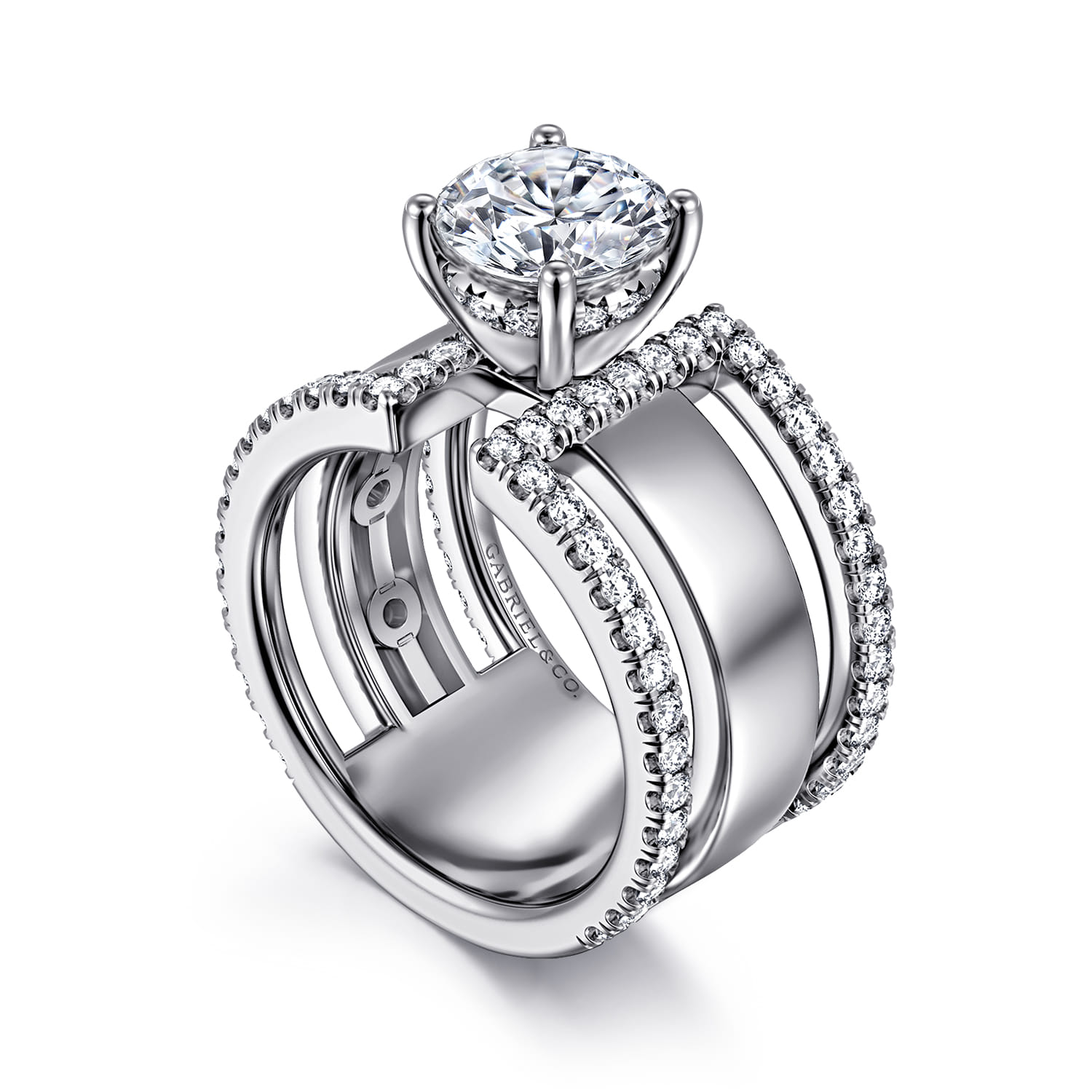 Edalee - 14K White Gold Round Diamond Engagement Ring - 0.9 ct - Shot 3