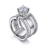 Edalee - 14K White Gold Round Diamond Engagement Ring - 0.9 ct