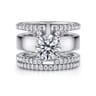 Edalee - 14K White Gold Round Diamond Engagement Ring - 0.9 ct