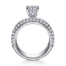 Amos - 14K White Gold Round Diamond Wide Band Engagement Ring - 0.67 ct