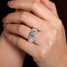 Amos - 14K White Gold Round Diamond Wide Band Engagement Ring - 0.67 ct