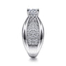 Bebe - 14K White Gold Wide Band Round Diamond Engagement Ring - 1 ct