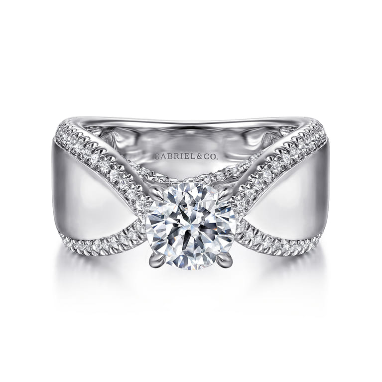 Zoella - 14K White Gold Round Diamond Engagement Ring - 0.47 ct - Shot 1