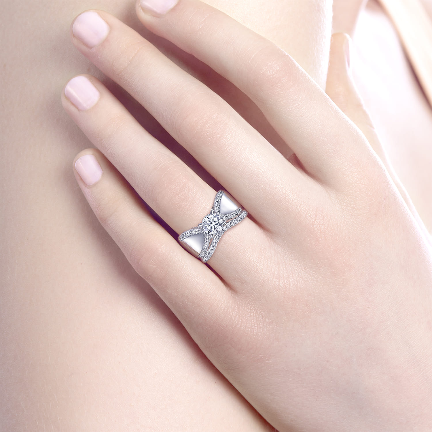 Zoella - 14K White Gold Round Diamond Engagement Ring - 0.47 ct - Shot 6