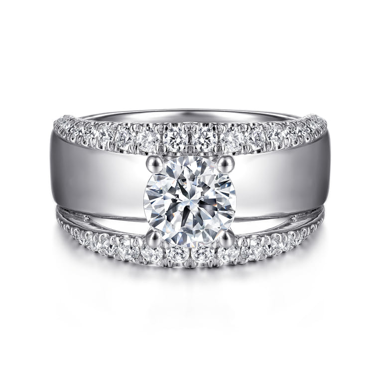 Milene - 14K White Gold Round Diamond Engagement Ring - 0.6 ct - Shot 1