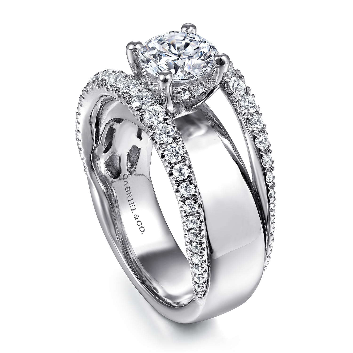 Milene - 14K White Gold Round Diamond Engagement Ring - 0.6 ct - Shot 3