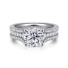 Carver - 14K White Gold Round Diamond Channel Set Engagement Ring - 0.9 ct