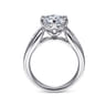 Ember - 14K White Gold 6 Prong Wide Band Round Diamond Engagement Ring - 0.65 ct