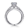 Umberta - 14K White Gold Split Shank Round Diamond Engagement Ring - 0.22 ct