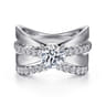 Umberta - 14K White Gold Split Shank Round Diamond Engagement Ring - 0.22 ct