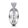 Umberta - 14K White Gold Split Shank Round Diamond Engagement Ring - 0.22 ct