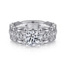 Famke - 14K White Gold Split Shank Round Diamond Engagement Ring - 0.51 ct