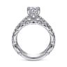 Famke - 14K White Gold Split Shank Round Diamond Engagement Ring - 0.51 ct
