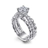 Famke - 14K White Gold Split Shank Round Diamond Engagement Ring - 0.51 ct