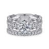 Famke - 14K White Gold Split Shank Round Diamond Engagement Ring - 0.51 ct