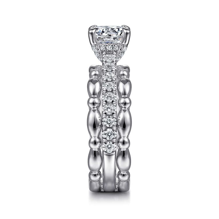 Famke - 14K White Gold Split Shank Round Diamond Engagement Ring - 0.51 ct - Shot 5