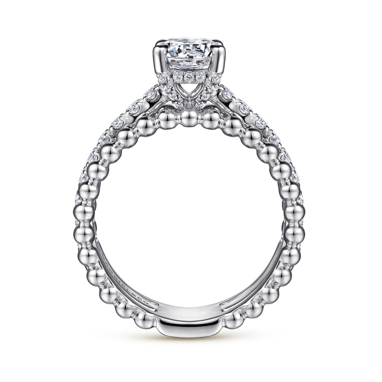 Dorian - 14K White Gold Round Diamond Engagement Ring - 0.53 ct - Shot 2