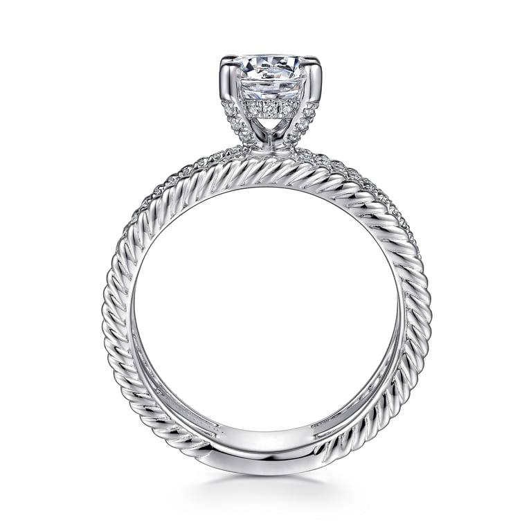 Gene - 14K White Gold Round Diamond Engagement Ring - 0.31 ct - Shot 2