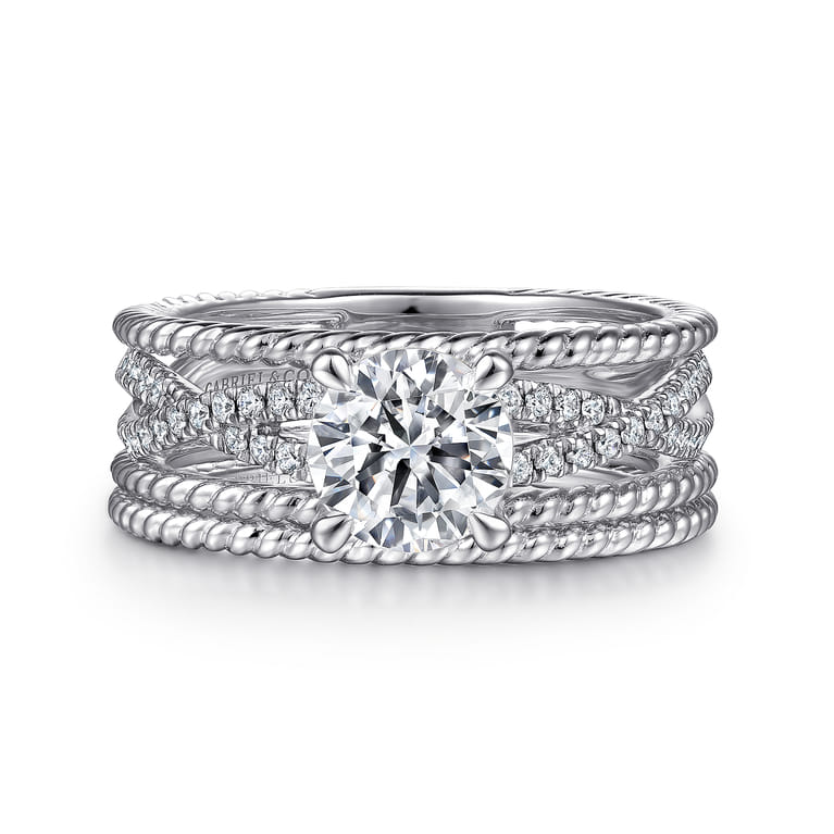 Gene - 14K White Gold Round Diamond Engagement Ring - 0.31 ct - Shot 4