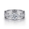 Gretchen - 14K White Gold Round Diamond Engagement Ring - 0.61 ct