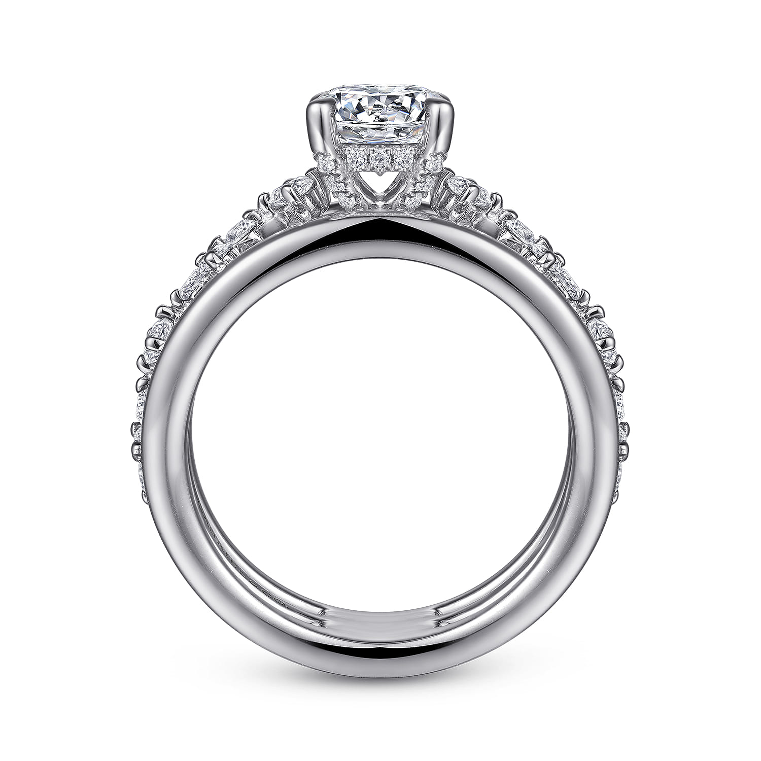 Gretchen - 14K White Gold Round Diamond Engagement Ring - 0.61 ct - Shot 2