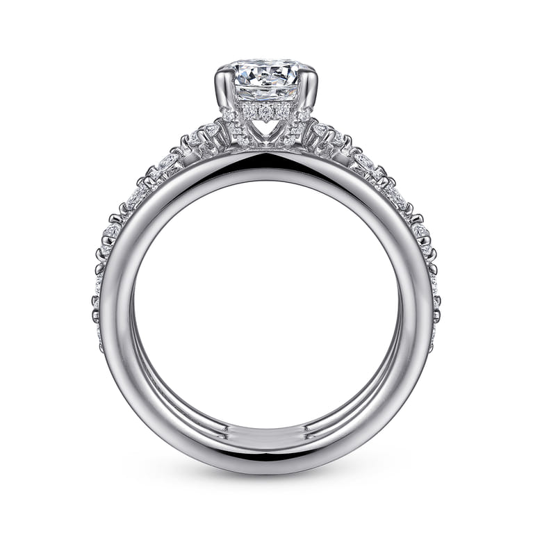 Gretchen - 14K White Gold Round Diamond Engagement Ring - 0.61 ct - Shot 2