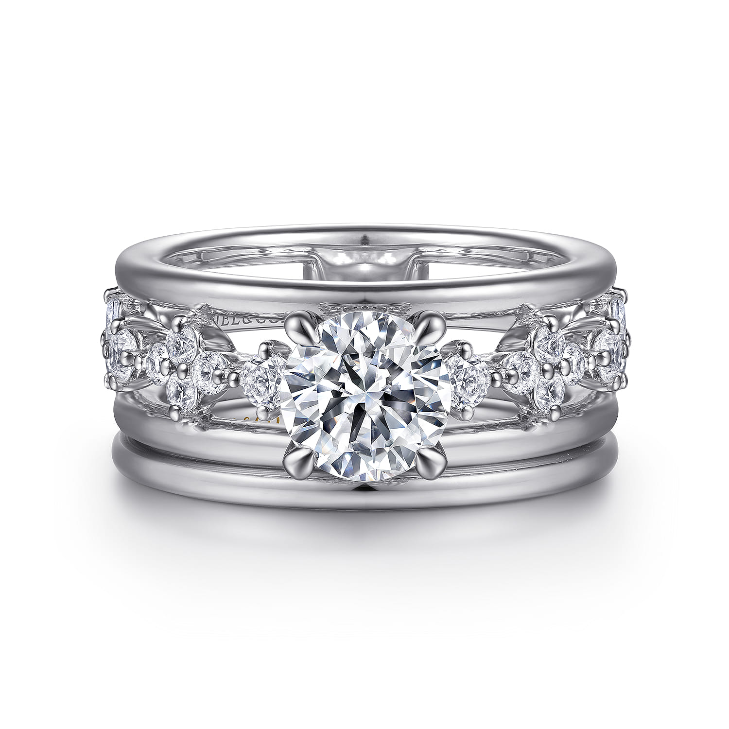 Gretchen - 14K White Gold Round Diamond Engagement Ring - 0.61 ct - Shot 4