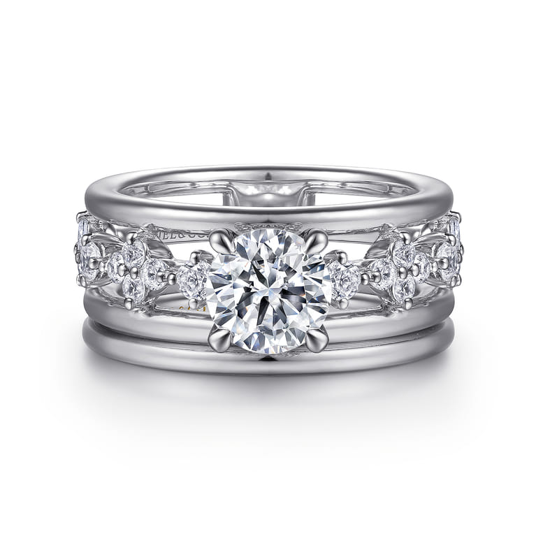 Gretchen - 14K White Gold Round Diamond Engagement Ring - 0.61 ct - Shot 4