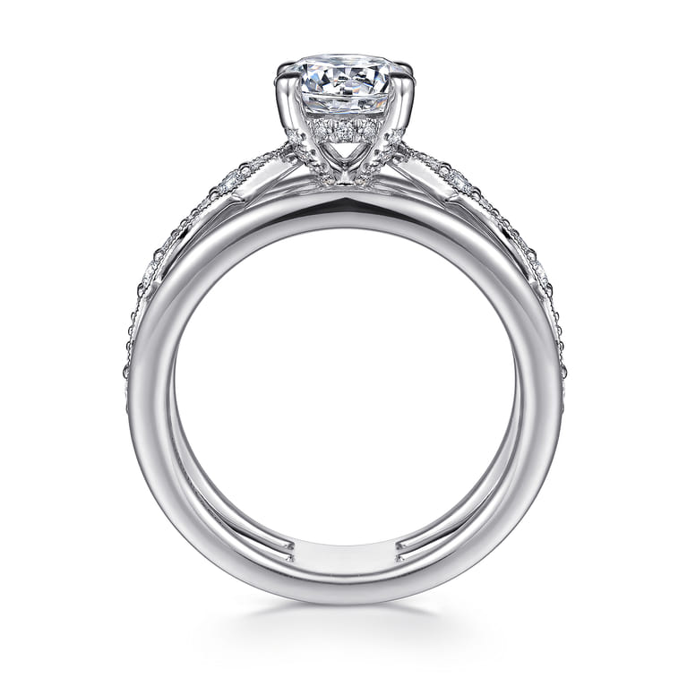 Halette - 14K White Gold Round Diamond Engagement Ring - 0.36 ct - Shot 2