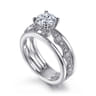 Halette - 14K White Gold Round Diamond Engagement Ring - 0.36 ct