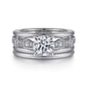 Halette - 14K White Gold Round Diamond Engagement Ring - 0.36 ct