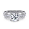 Caris - 14K White Gold Round Channel Set Diamond Engagement Ring - 0.6 ct