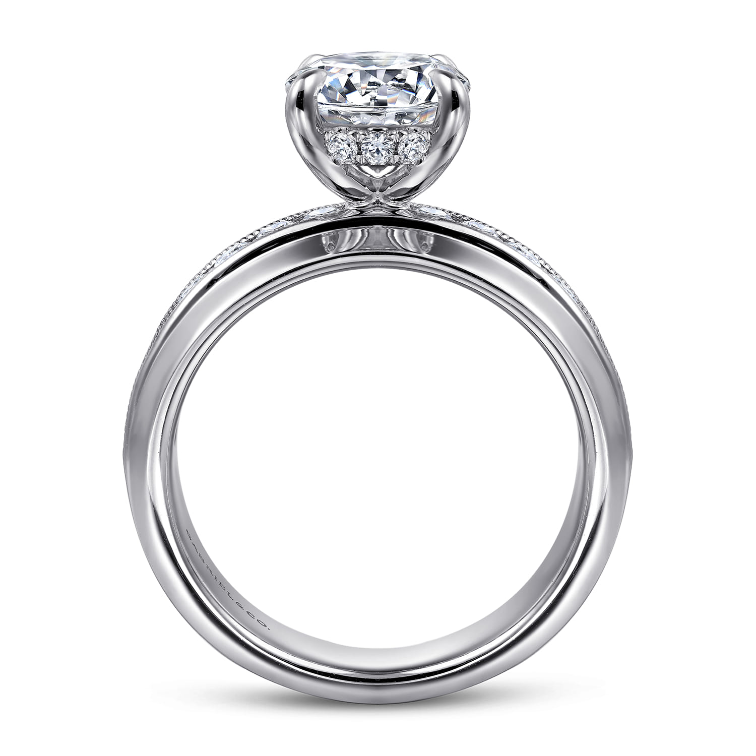 Caris - 14K White Gold Round Channel Set Diamond Engagement Ring - 0.6 ct - Shot 2