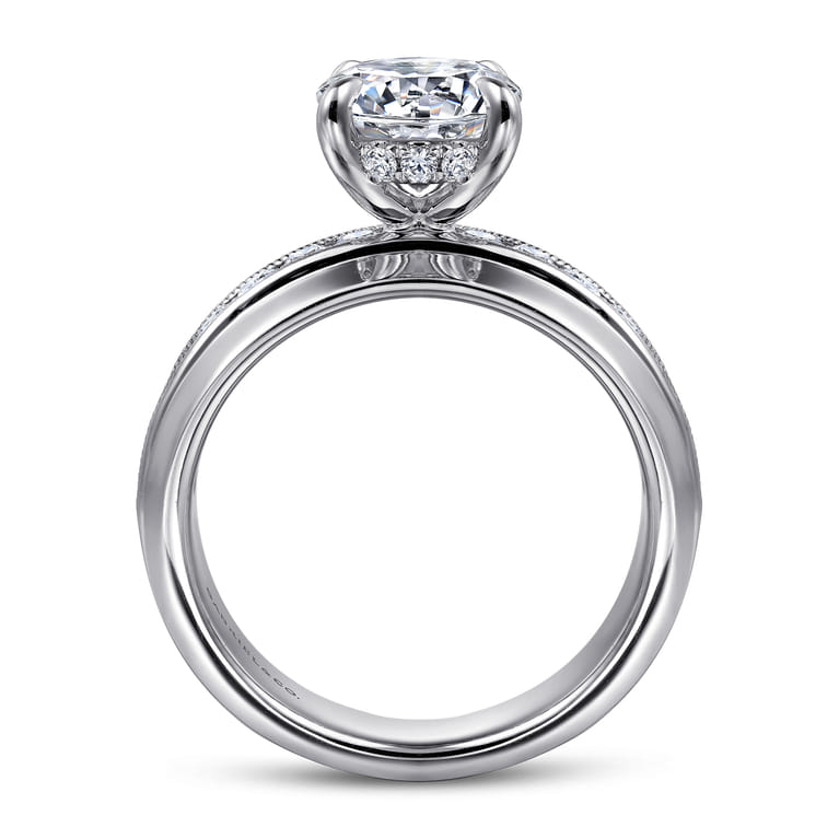 Caris - 14K White Gold Round Channel Set Diamond Engagement Ring - 0.6 ct - Shot 2