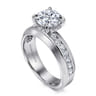 Caris - 14K White Gold Round Channel Set Diamond Engagement Ring - 0.6 ct