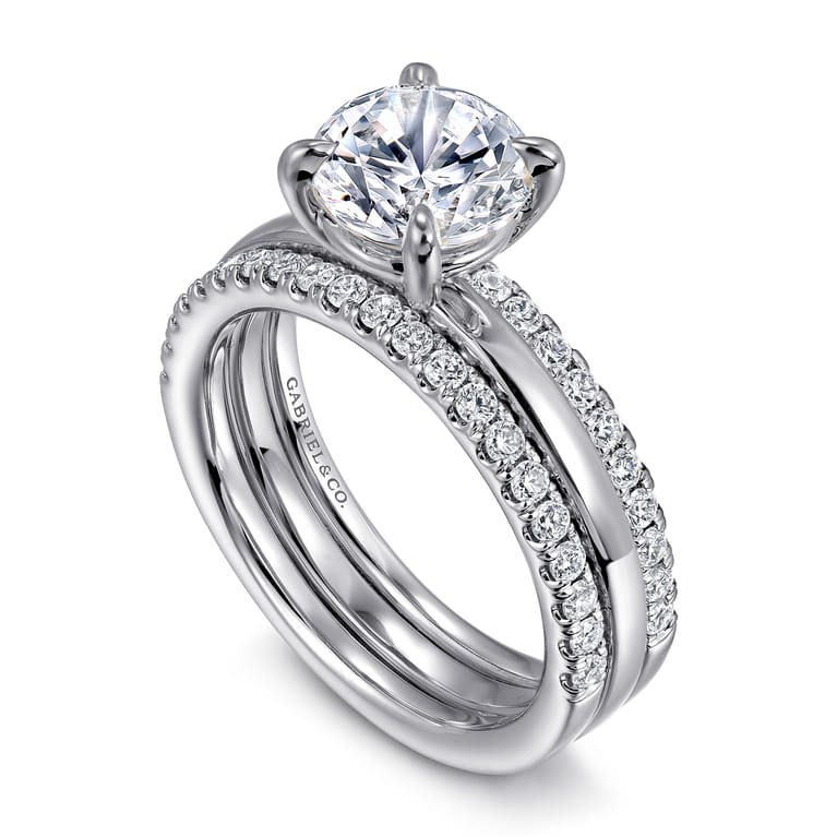 Reba - 14K White Gold Round Diamond Engagement Ring - 0.5 ct - Shot 3