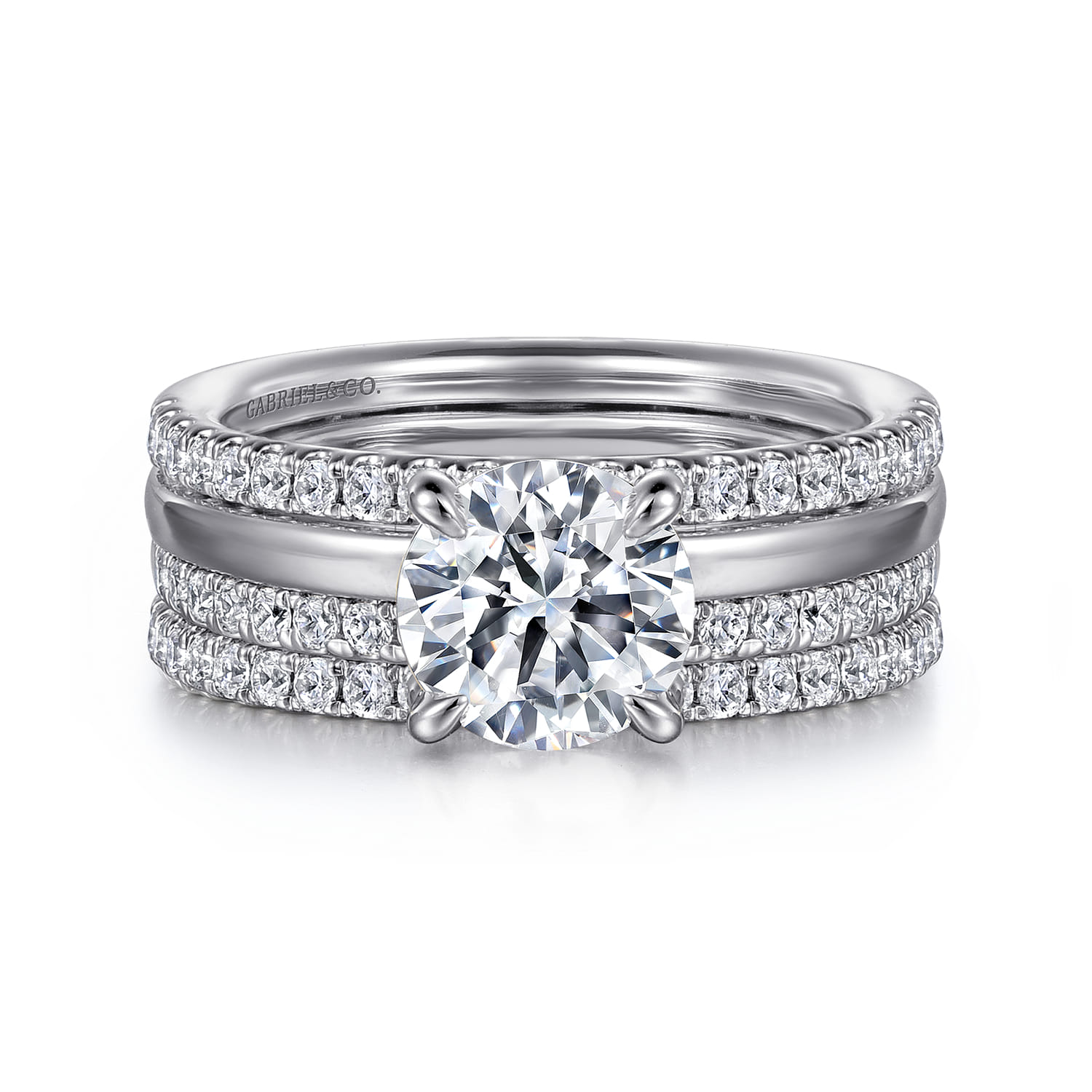 Reba - 14K White Gold Round Diamond Engagement Ring - 0.5 ct - Shot 4