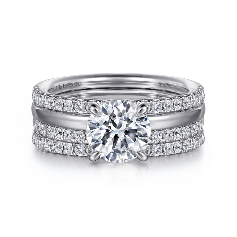 Reba - 14K White Gold Round Diamond Engagement Ring - 0.5 ct - Shot 4