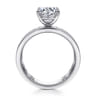 Adley - 14K White Gold Wide Band Round Diamond Engagement Ring - 0.6 ct