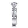 Adley - 14K White Gold Wide Band Round Diamond Engagement Ring - 0.6 ct