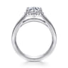 Dennise - 14K White Gold Wide Band Round Diamond Engagement Ring - 0.5 ct