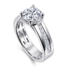 Dennise - 14K White Gold Wide Band Round Diamond Engagement Ring - 0.5 ct