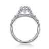 Elisse - 14K White Gold Wide Band Round Diamond Engagement Ring - 1.05 ct