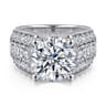 Kera - 14K White Gold Round Diamond Engagement Ring - 2.9 ct