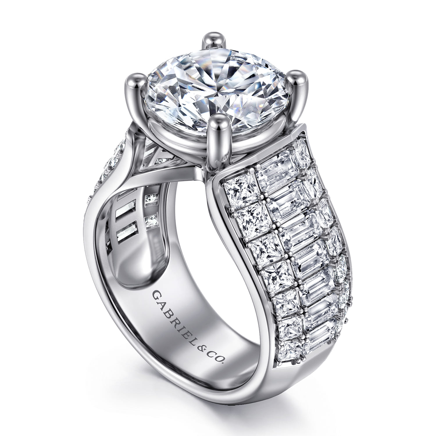 Kera - 14K White Gold Round Diamond Engagement Ring - 2.9 ct - Shot 3