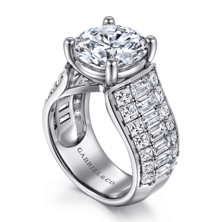 Kera - 14K White Gold Round Diamond Engagement Ring - 2.9 ct - Shot 3