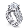 Kera - 14K White Gold Round Diamond Engagement Ring - 2.9 ct